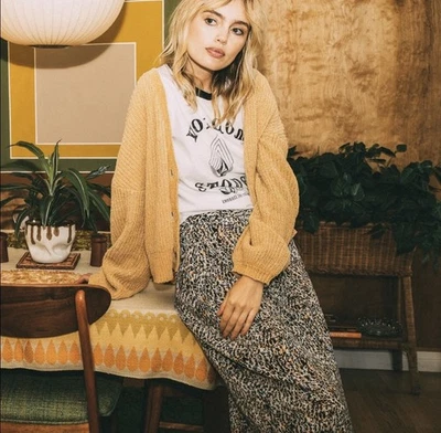 Volcom Women’s “I’m A Leo” Animal Print Midi Skirt Size A - Image 1 of 4