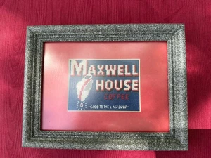 Quadro caffè vintage punto croce con cornice Maxwell House - Foto 1 di 3