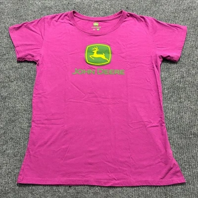 Camiseta para mujer John Deere Logo talla XL rosa fucsia algodón manga corta Foto 1 de 4