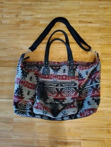 Bolsa de viaje tribal de fin de semana Western SW con estampado nativo azteca para pasar la noche - Imagen 1 de 6