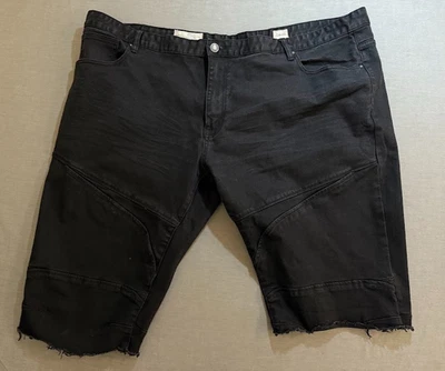 Smoke Rise Denim Shorts Mens 52 Black Stretch Pocketed Belted Zip 52x14 - Image 1 of 4