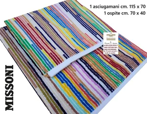 MISSONI Schwamm Set 1 Handtuch cm. 115 x 70 + 1 Gast cm. 70 x 40 Größen max - Bild 1 von 10