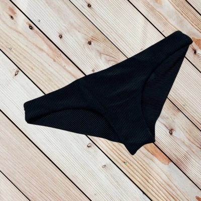 Frankies Bikinis M black ribbed cheeky bikini bottom    $90 retail - Image 1 of 4