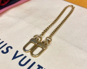 Louis Vuitton Portefeuille Chaîne Sangle Breloque Or LV Porte-clés Sac Charm Seulement Chaîne - Photo 1/5