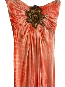 SKY Brand Women’s Small Dress Peach/Pink Tie Dye Medallion Sexy Maxi Dress - Picture 1 of 7