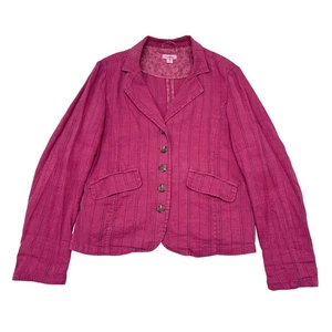 Sundance Blazer Jacket Womens Size Small Pink Striped Linen Blend Boho Casual - Picture 1 of 9