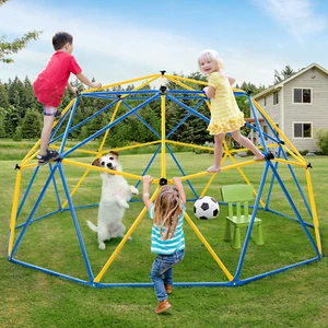 10FT Kids Climbing Dome w/ Canopy And Swing, Dome Climber Max 800lbs Jungle Gym - Picture 1 of 8