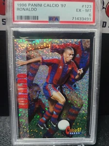 Ronaldo 1996 PANINI CALCIO '97 #123 PSA 6 Barcelona - Picture 1 of 2