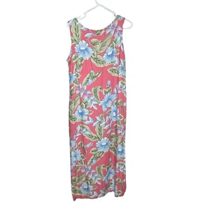 La Cabana 1990er Aloha Kleid Damen Large Rosa Tropical Floral Hawaii Maxi - Bild 1 von 4