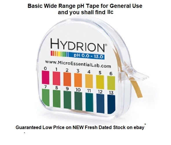 HYDRION Lab USA pH Test Paper Tape Strips 15ft Roll 0-13 Wide Range # 93 EX 2028 - Image 1 of 3