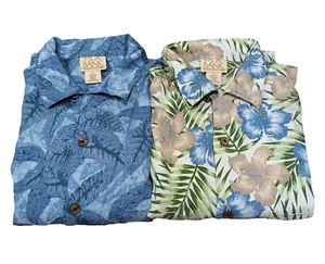 Jos A Bank Hawaiian Shirt Mens Small Floral Silk Aloha Camp Tropical LOT OF 2 - Picture 1 of 17