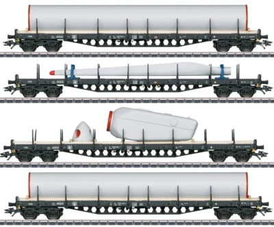Märklin 47134 4 Stake Wagon DB EP 6 Windradtransport Optional Dc Axes Free - Image 1 of 2