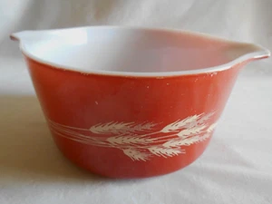 VINTAGE PYREX AUTUMN WHEAT HARVEST BOWL 473-B BURNT ORANGE - Picture 1 of 6