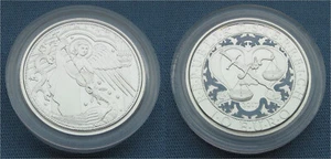 2017 Austria 10 Euro Guardian Angels: Michael Protecting Angel 1/2 oz Silver - Picture 1 of 21