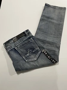 True Luck Men’s Blue Jeans Size 44 X 32 NWT Bootcut Baggy Skater Y2K Stretch - Picture 1 of 15