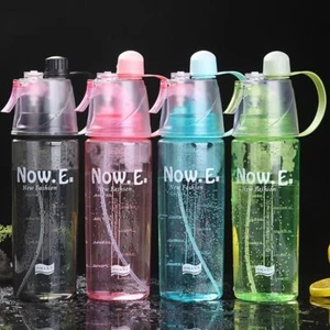 Botella de agua de 600 ml con pajita bebida spray taza ciclismo senderismo deportes al aire libre EE. UU. - Imagen 1 de 14