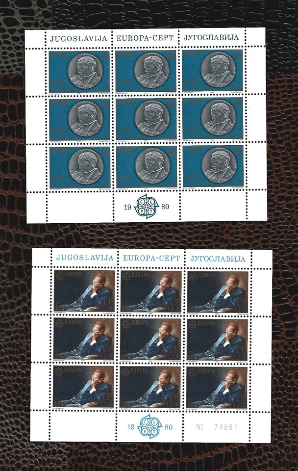Yugoslavia 1980 - MI: YU 1828KB-1829KB - EUROPA Cept - MNH - Juego de 2 minishojas Foto 1 de 1