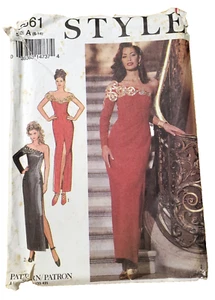 Style Pattern 2361 Misses' Off or 1 Shoulder Evening Dress Maxi Slit Sizes 6-16 - Picture 1 of 8