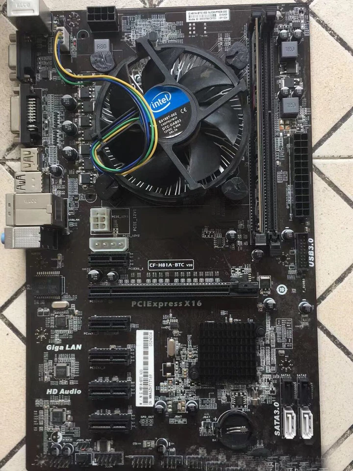 CF-H81A-BTC Motherboard LGA1150 DDR3 Intel H81 PRO Mining w/G1840 CPU/4G RAM US - Image 1 of 4
