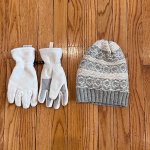 Gap Kids Beanie hat and Land's End fleece glove set - Children's small - Picture 1 of 4