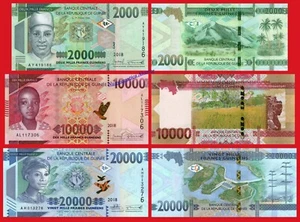 GUINEA 2000 10000 y 20000 Francs francos 2018 Pick 48A 49A 50b SC / UNC - Imagen 1 de 1