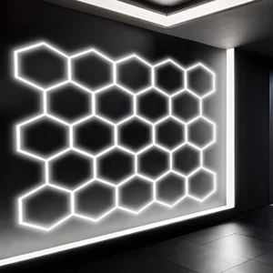 23Pcs Hexagon LED Lampe Röhren Werkstatt Garage Wand Decken Leuchte Beleuchtung - Picture 1 of 22