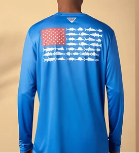 Camisa Columbia Para Hombre Terminal Tackle PFG Bandera de Pez Manga Larga Elige - Tallas - Imagen 1 de 10
