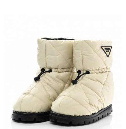Stivali Prada Donna 37 PRADA Stivali Imbottiti Nylon 37 Avorio