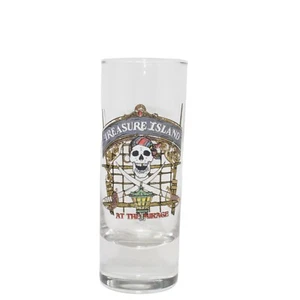 Treasure Island Casino The Mirage Casino Tall Shot Glass 2 oz Jolly Roger Logo - Picture 1 of 2