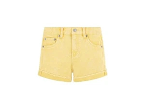 Levi's Angled Fray Cuff Jean Shorts Girls 6X Yellow Belt Loops Zip/Button - Picture 1 of 17