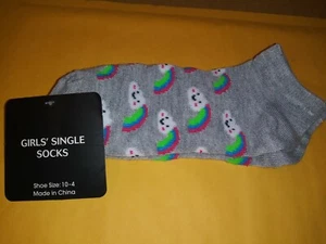 Girl fashion socks size 10 - 4 with cloud and rainbows - Picture 1 of 1