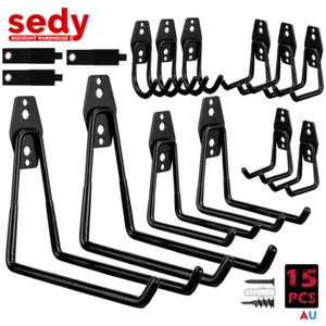 15X Storage Hooks Utility Double Wall Mount Garage Organization Tools Heavy Duty - Picture 1 of 9