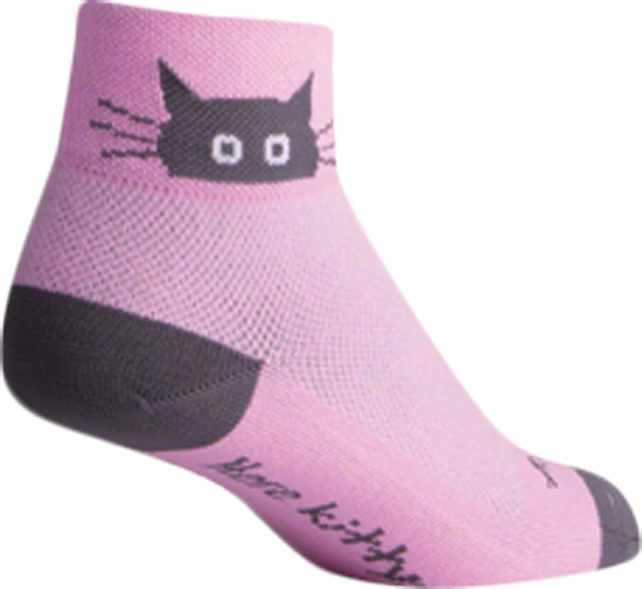 SockGuy Classic Whiskers Women's Sock Pink SM/MD