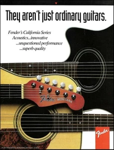 Fender Montara California Series acoustic guitar ad 1993 advertisement print - Picture 1 of 3