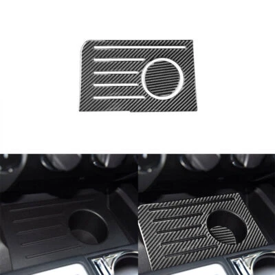 Cubierta de almohadilla de caja de almacenamiento central de fibra de carbono para Toyota Tundra 2014-2018 2 piezas Foto 1 de 4