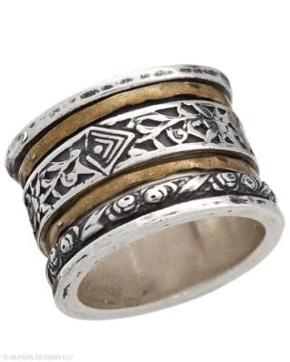 Lindo anillo giratorio giratorio de latón de plata esterlina 925 Silpada R2293 talla 11 sólido  Foto 1 de 4