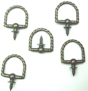 Tirador de puerta colgante de anillo superior giratorio antiguo acabado giratorio paquete de 10 - Imagen 1 de 1