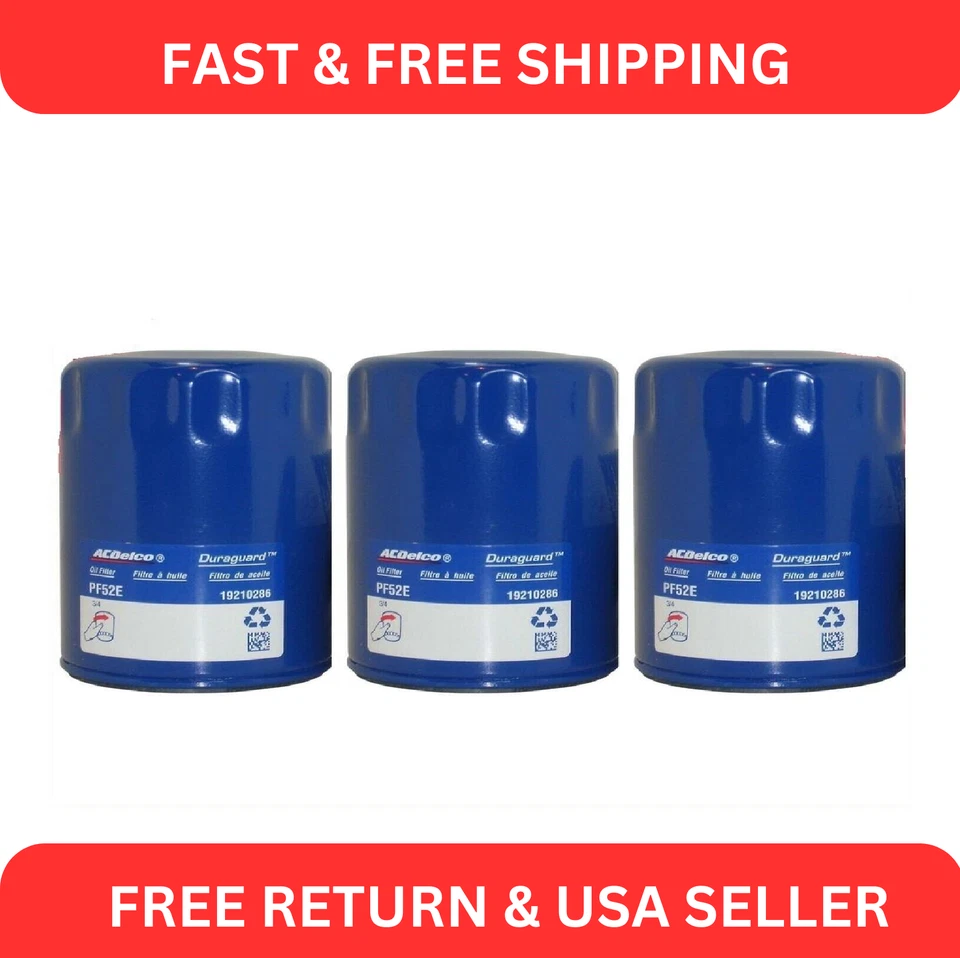 AC Delco GM PF52E Engine Oil Filter Set of 3 for Chevy GMC Buick Olds Pontiac - Image 1 of 4