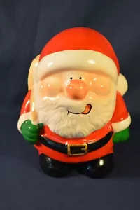 SANTA CLAUS CERAMIC COIN BANK, NEW, 6" TALL W/ RUBBER STOPPER - Picture 1 of 3