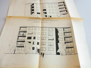 Architektur BERLIN-Schöneberg 1953: Entwurf Münchener Straße, Ecke Barbarossastr - Imagen 1 de 8