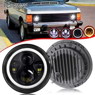 For 1970-1995 Land Rover Range Rover Classic DOT 1x7" Round Black LED Headlight - Image 1 of 4