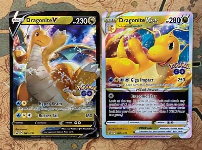 Pokemon Card TCG - Dragonite V SWSH235 & Dragonite VSTAR SWSH236 Pokemon GO NM - Image 1 of 2