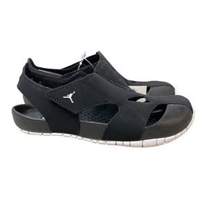 Jordan Youth Boy's Black Flare Sandals Sz 10C - New - Picture 1 of 8