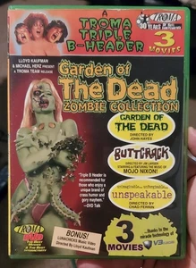TROMA TRIPLE B-HEADER DVD GARTEN DER TOTEN + BUTTCRACK + UNSÄGLICH SELTEN OOP - Bild 1 von 3