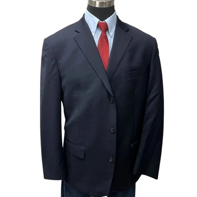 44L американский живой костюм куртка Sport пальто Blazer 100% шерсти мужской темно-синий - Изображение 1 из 4