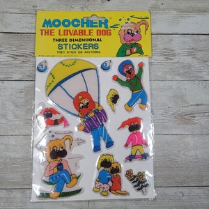 Vintage Moocher der liebenswerte Hund Aufkleberbogen 1983 kostenloser Versand - Bild 1 von 2
