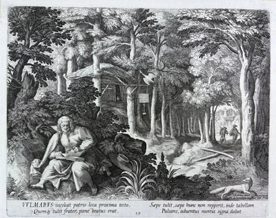 Sadeler, Raphaël nach Vos Martin de, Heiliger Vulmarus um 1600 Kupferstich  - Bild 1 von 4