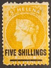 St. Helena 1864-80, 5s. Orange (SG20)