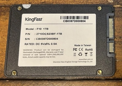 KingFast F10 1TB 2.5" SATA III Solid State Drive 2710DCS23BF-1TB - Image 1 of 2