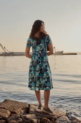 Seasalt Women's Regular Enor Fit-and-Flare Dress Penwith Abstract Emulsion - Image 1 of 4